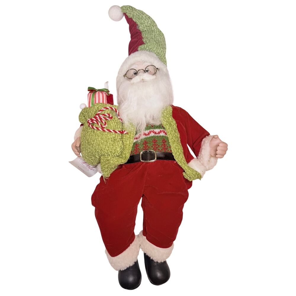 Rare 2015 JC Penny North Pole Trading Co. Santa Porcelain Doll 21”